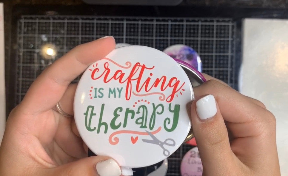 “Crafting Therapy” Pin-Back Button
